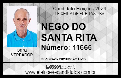 Candidato NEGO DO SANTA RITA 2024 - TEIXEIRA DE FREITAS - Eleições