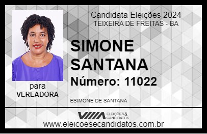 Candidato SIMONE SANTANA 2024 - TEIXEIRA DE FREITAS - Eleições