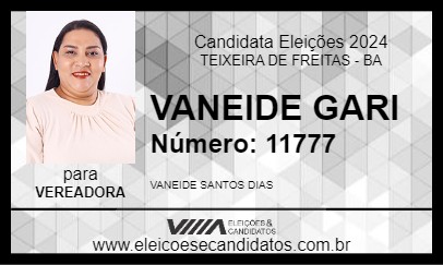 Candidato VANEIDE GARI 2024 - TEIXEIRA DE FREITAS - Eleições