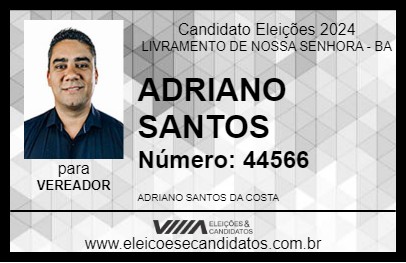 Candidato ADRIANO SANTOS 2024 - LIVRAMENTO DE NOSSA SENHORA - Eleições