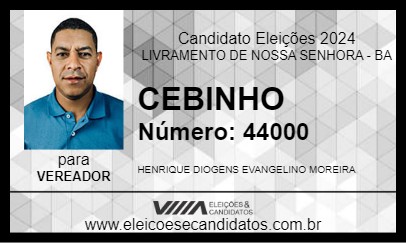 Candidato CEBINHO 2024 - LIVRAMENTO DE NOSSA SENHORA - Eleições