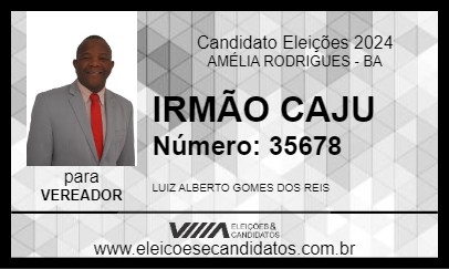 Candidato IRMÃO CAJU 2024 - AMÉLIA RODRIGUES - Eleições