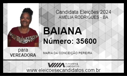 Candidato BAIANA 2024 - AMÉLIA RODRIGUES - Eleições