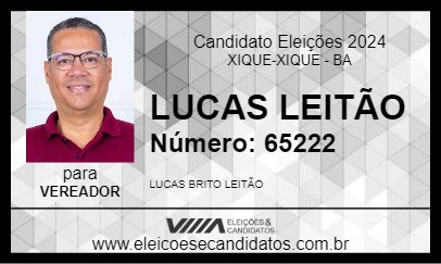 Candidato LUCAS LEITÃO 2024 - XIQUE-XIQUE - Eleições