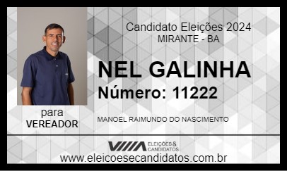 Candidato NEL GALINHA 2024 - MIRANTE - Eleições