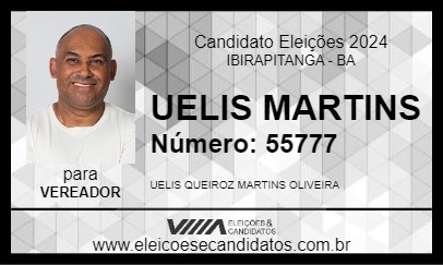 Candidato UELIS MARTINS 2024 - IBIRAPITANGA - Eleições