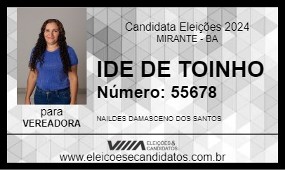 Candidato IDE DE TOINHO 2024 - MIRANTE - Eleições