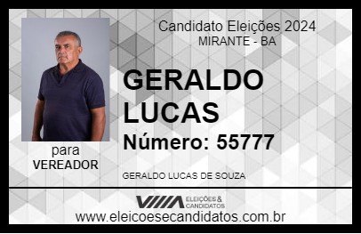 Candidato GERALDO LUCAS 2024 - MIRANTE - Eleições