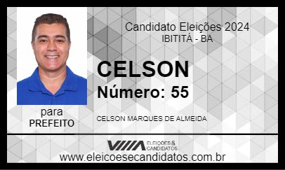 Candidato CELSON 2024 - IBITITÁ - Eleições