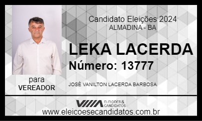 Candidato LEKA LACERDA 2024 - ALMADINA - Eleições