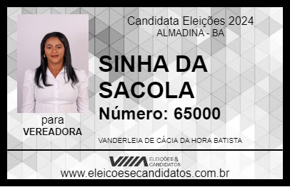 Candidato SINHA DA SACOLA 2024 - ALMADINA - Eleições