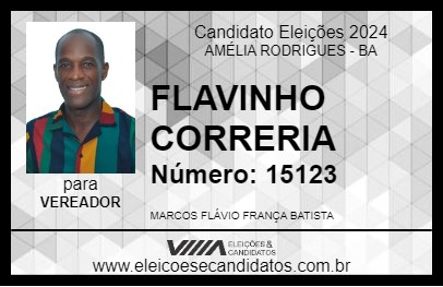 Candidato FLAVINHO CORRERIA 2024 - AMÉLIA RODRIGUES - Eleições