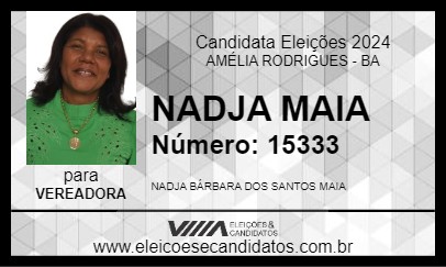 Candidato NADJA MAIA 2024 - AMÉLIA RODRIGUES - Eleições