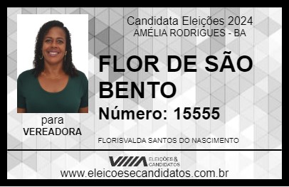 Candidato FLOR DE SÃO BENTO 2024 - AMÉLIA RODRIGUES - Eleições