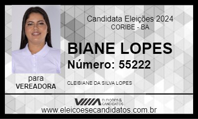 Candidato BIANE LOPES 2024 - CORIBE - Eleições