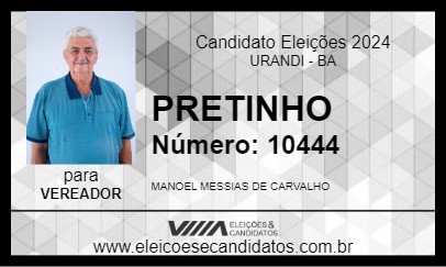 Candidato PRETINHO 2024 - URANDI - Eleições