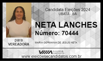 Candidato NETA LANCHES 2024 - UBATÃ - Eleições