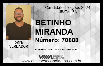 Candidato BETINHO MIRANDA 2024 - UBATÃ - Eleições