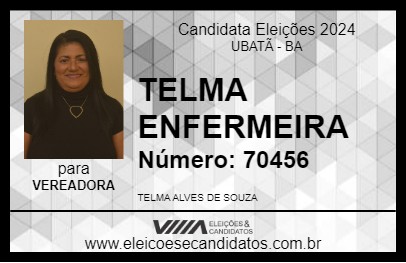 Candidato TELMA ENFERMEIRA 2024 - UBATÃ - Eleições