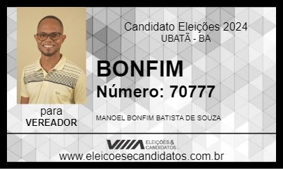 Candidato BONFIM 2024 - UBATÃ - Eleições