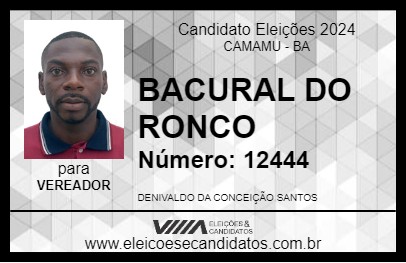 Candidato BACURAL DO RONCO 2024 - CAMAMU - Eleições