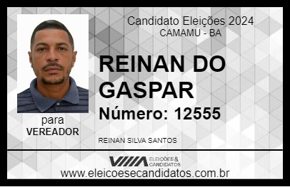 Candidato REINAN DO GASPAR 2024 - CAMAMU - Eleições