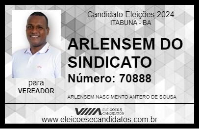 Candidato ARLENSEM DO SINDICATO 2024 - ITABUNA - Eleições