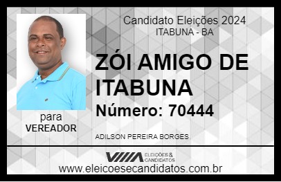 Candidato ZÓI AMIGO DE ITABUNA 2024 - ITABUNA - Eleições