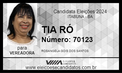 Candidato TIA RÓ 2024 - ITABUNA - Eleições