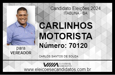 Candidato CARLINHOS MOTORISTA 2024 - ITABUNA - Eleições