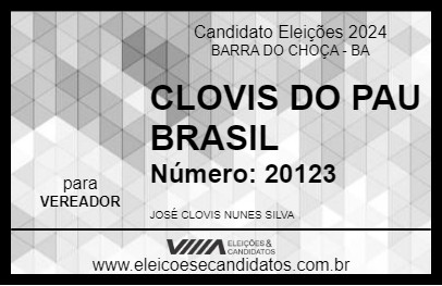 Candidato CLOVIS DO PAU BRASIL 2024 - BARRA DO CHOÇA - Eleições