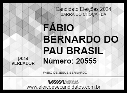 Candidato FÁBIO BERNARDO DO PAU BRASIL 2024 - BARRA DO CHOÇA - Eleições