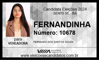 Candidato FERNANDINHA 2024 - SENTO SÉ - Eleições