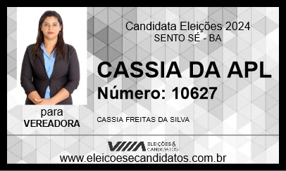 Candidato CASSIA DA APL 2024 - SENTO SÉ - Eleições