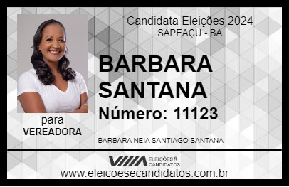 Candidato BARBARA SANTANA 2024 - SAPEAÇU - Eleições