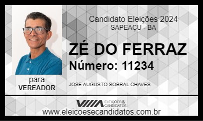 Candidato ZÉ DO FERRAZ 2024 - SAPEAÇU - Eleições