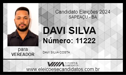 Candidato DAVI SILVA 2024 - SAPEAÇU - Eleições