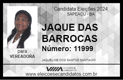 Candidato JAQUE DAS BARROCAS 2024 - SAPEAÇU - Eleições