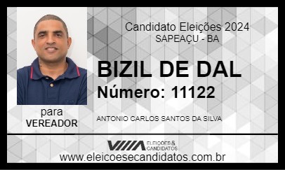 Candidato BIZIL DE DAL 2024 - SAPEAÇU - Eleições