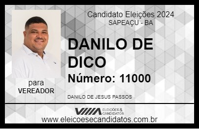 Candidato DANILO DE DICO 2024 - SAPEAÇU - Eleições