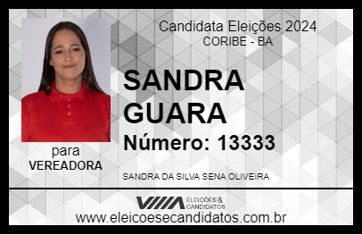 Candidato SANDRA GUARA 2024 - CORIBE - Eleições