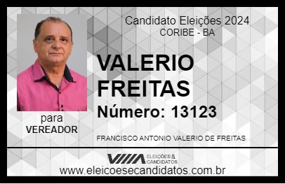 Candidato VALERIO FREITAS 2024 - CORIBE - Eleições