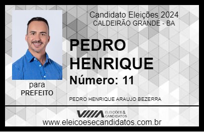 Candidato PEDRO HENRIQUE 2024 - CALDEIRÃO GRANDE - Eleições