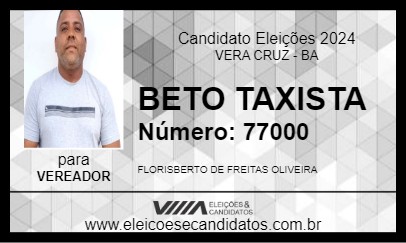 Candidato BETO TAXISTA 2024 - VERA CRUZ - Eleições