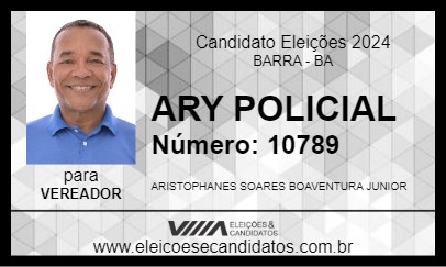 Candidato ARY POLICIAL 2024 - BARRA - Eleições