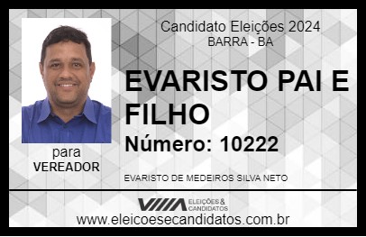 Candidato EVARISTO PAI E FILHO 2024 - BARRA - Eleições