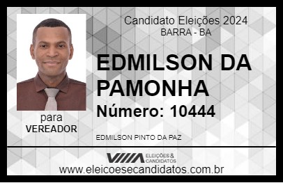 Candidato EDMILSON DA PAMONHA 2024 - BARRA - Eleições