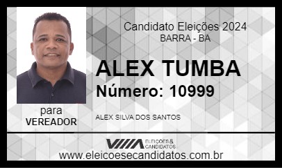 Candidato ALEX TUMBA 2024 - BARRA - Eleições