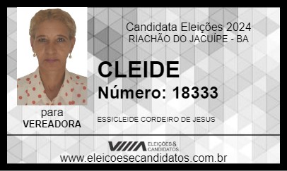 Candidato CLEIDE 2024 - RIACHÃO DO JACUÍPE - Eleições