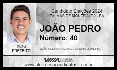 Candidato JOÃO PEDRO 2024 - PALMAS DE MONTE ALTO - Eleições